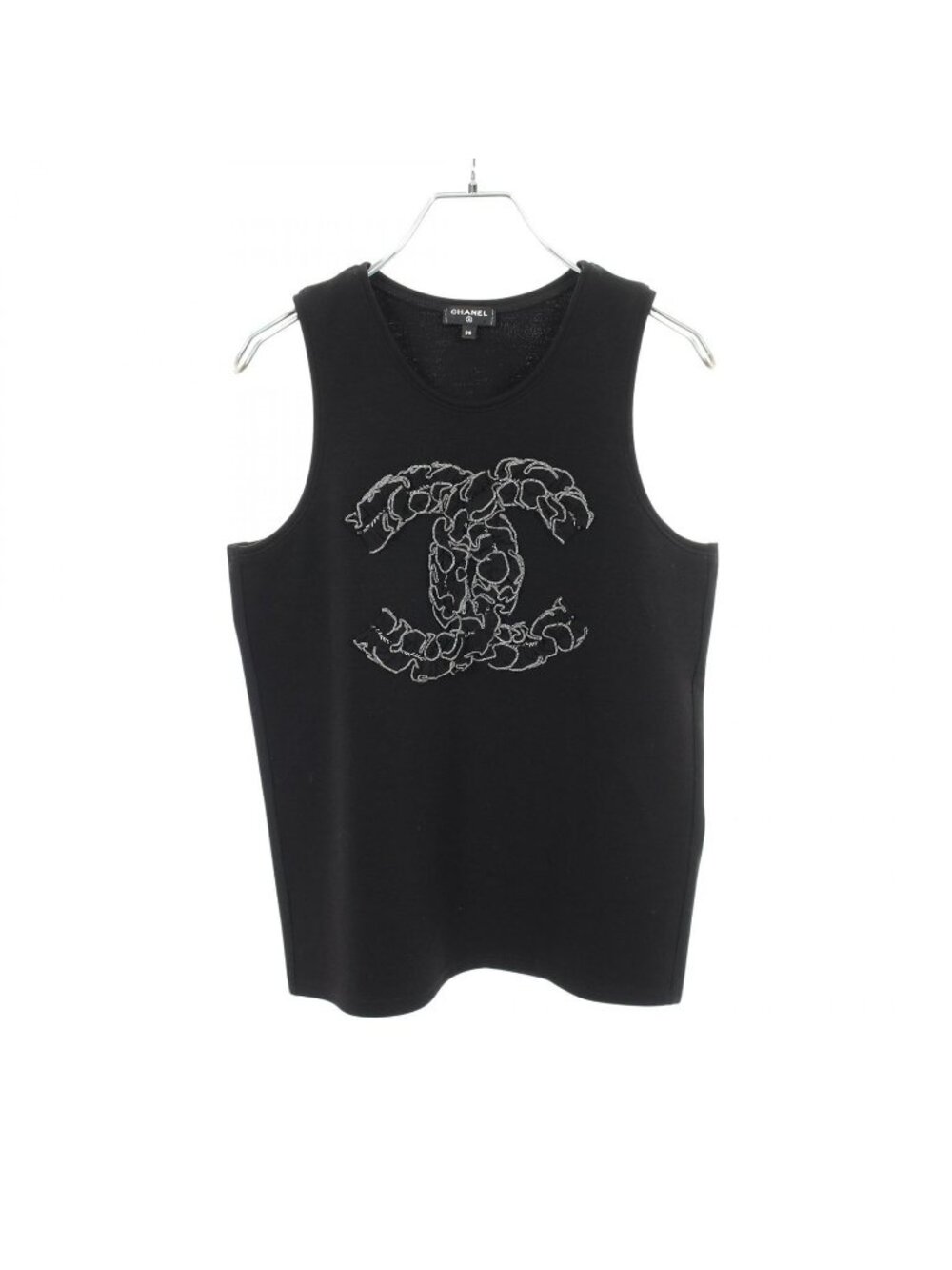 Chanel Tank Top CC Logo Camellia Wool